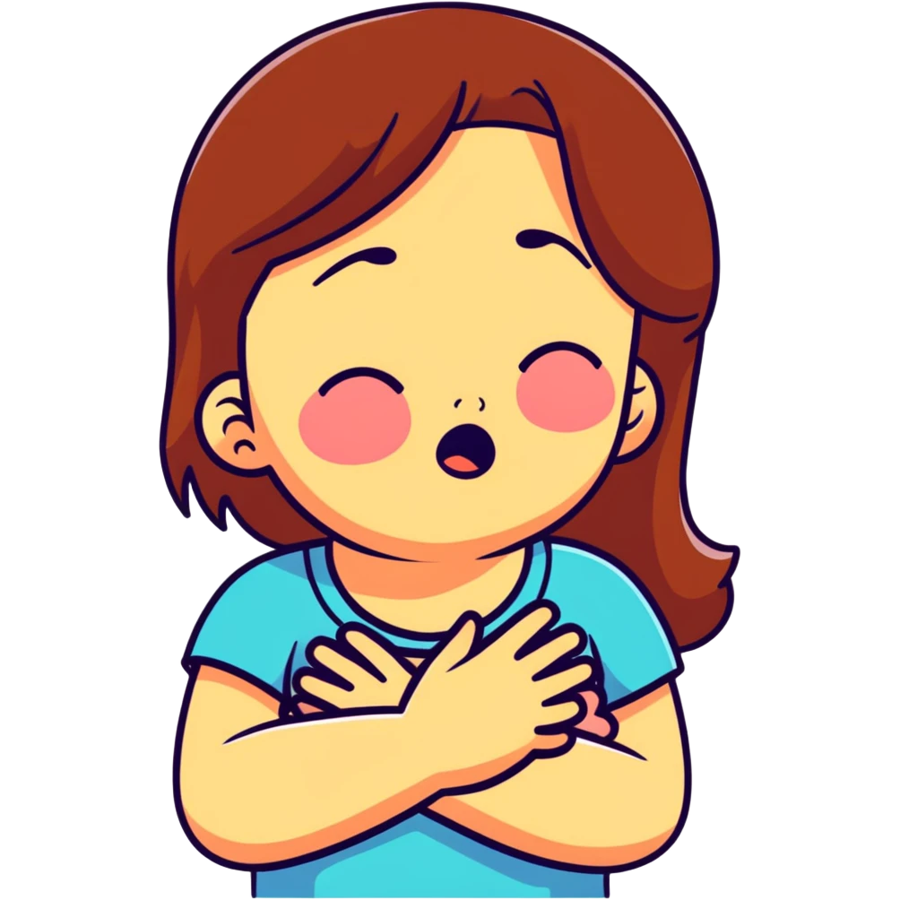 a girl crying in pain holding her chest, heartbreak, emotional pain emoji