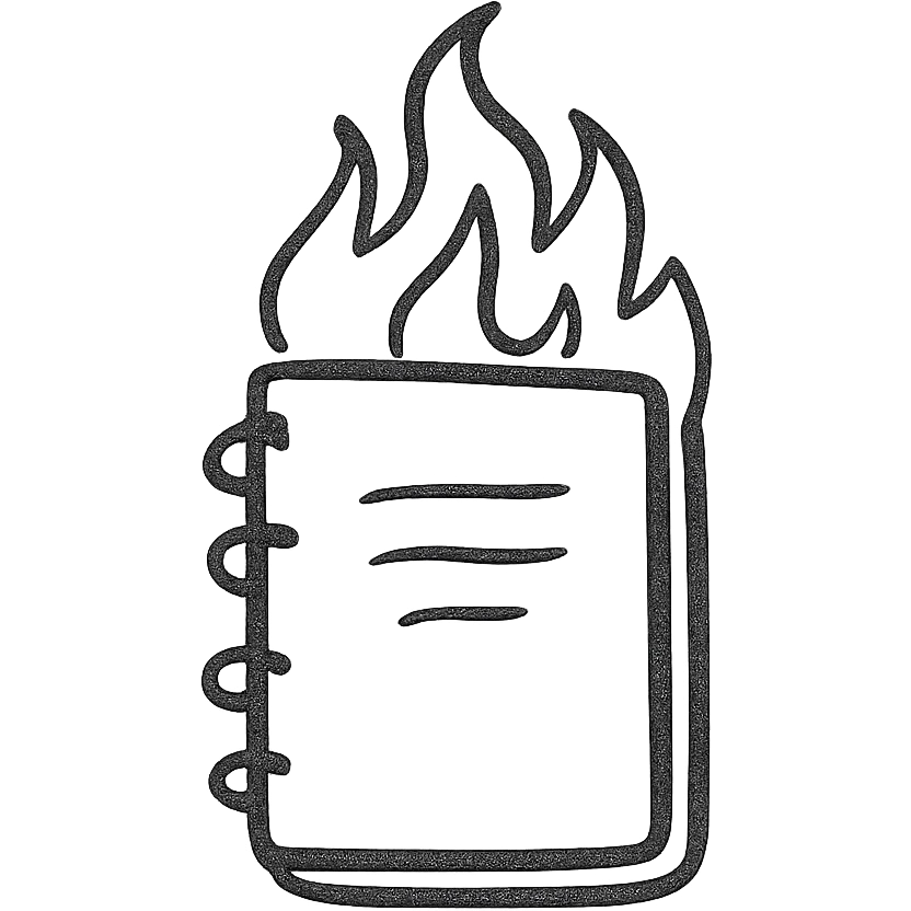 burning notebook emoji