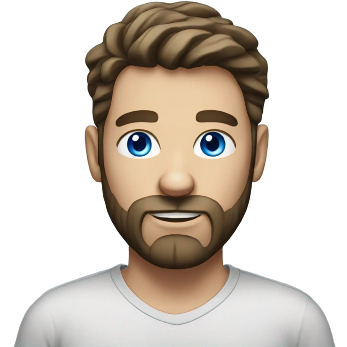 realistic male portrait with beard and blue eyes  emoji