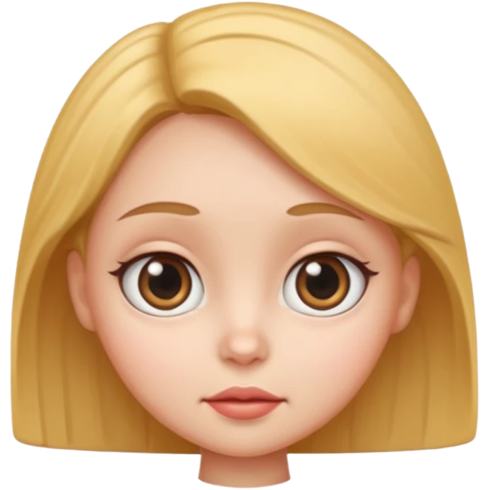 very big head and small body female cartoon emoji