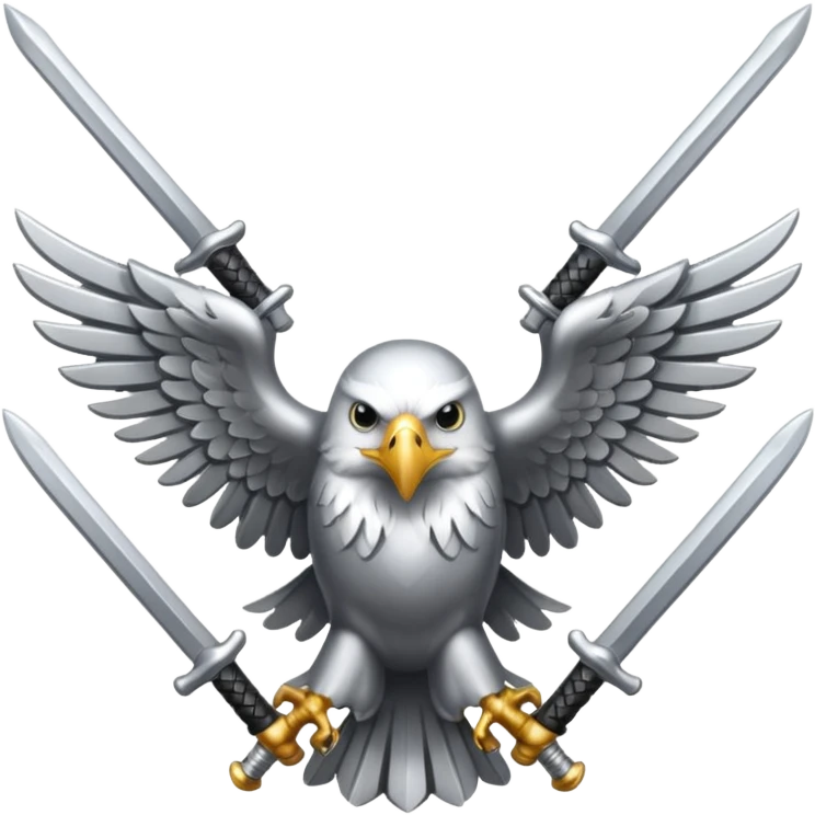 Silver eagle with crossed sabers emoji
