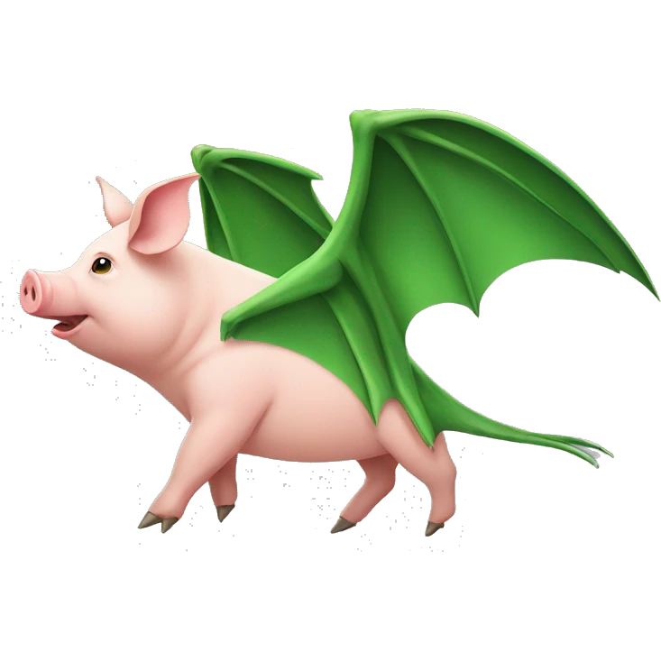 pig with green pterodactyl wings emoji