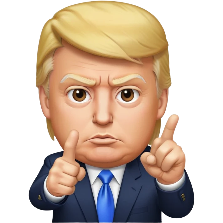 Trump, serious, pointing forward emoji