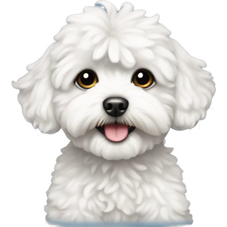 White and black maltipoo emoji
