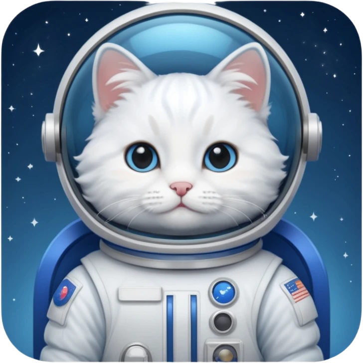 white cat blue Astronaut emoji