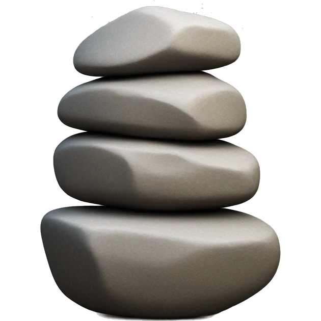 curving leaning stack of boulders smaller at top emoji