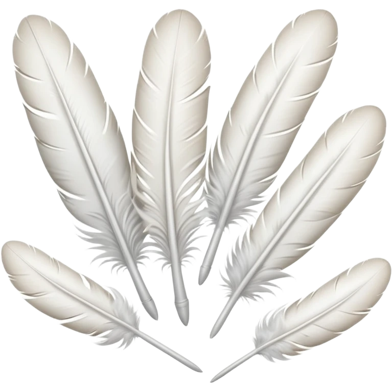A dovetail consisting of white feathers. Without the dove. emoji