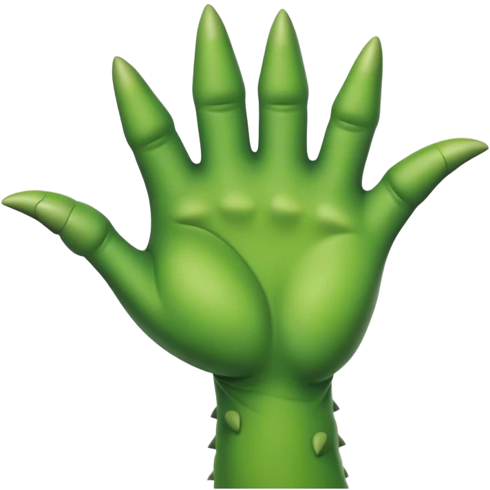 heart-shaped hands of a dinosaur emoji