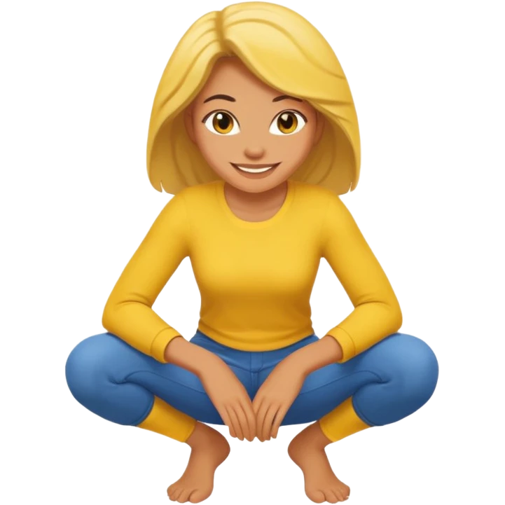 yellow woman crouching emoji