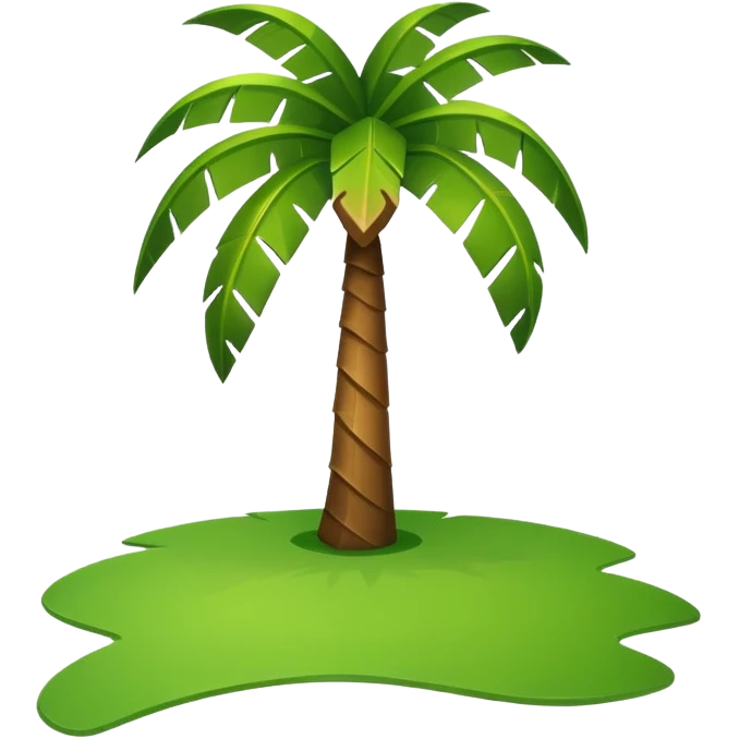 Palm Tree: flat body toony leafs flat floor emoji