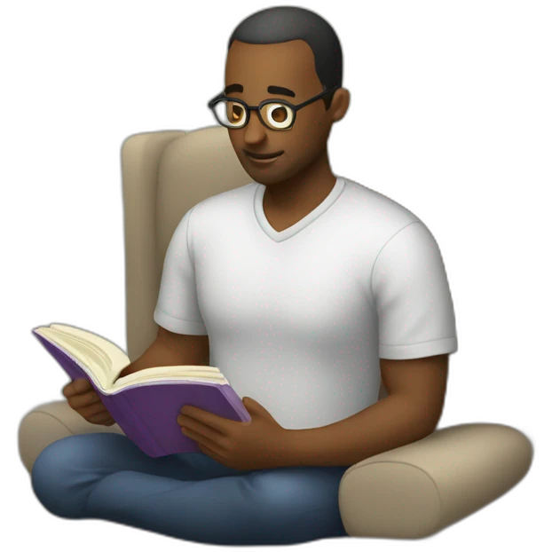 man reading a self help book emoji