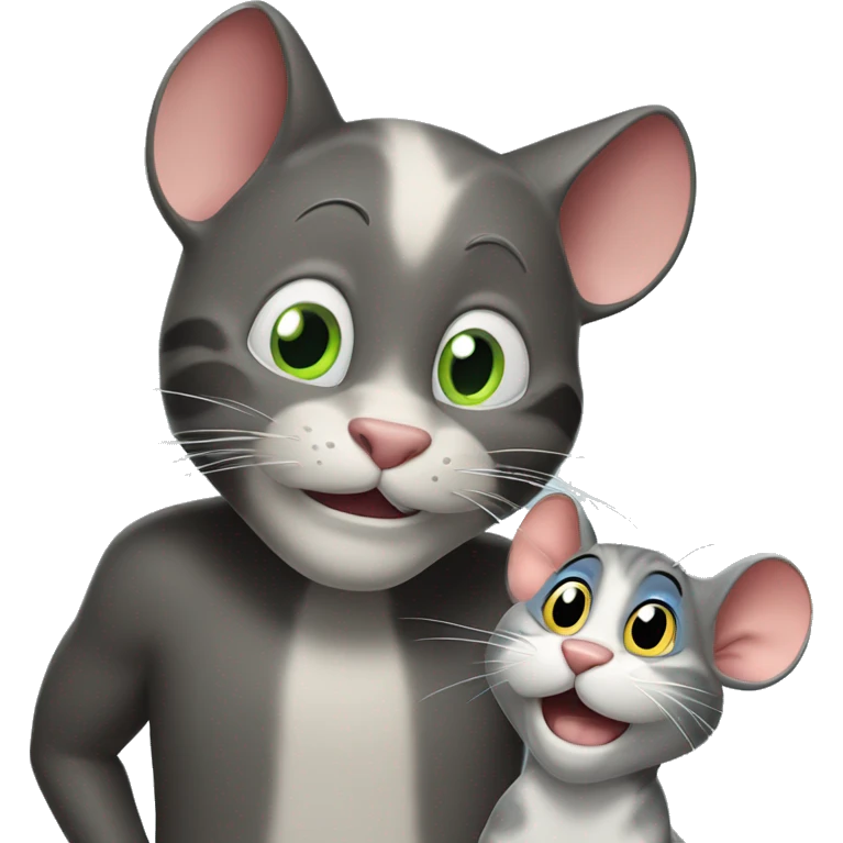 Tom the cat and Jerry the mouse emoji