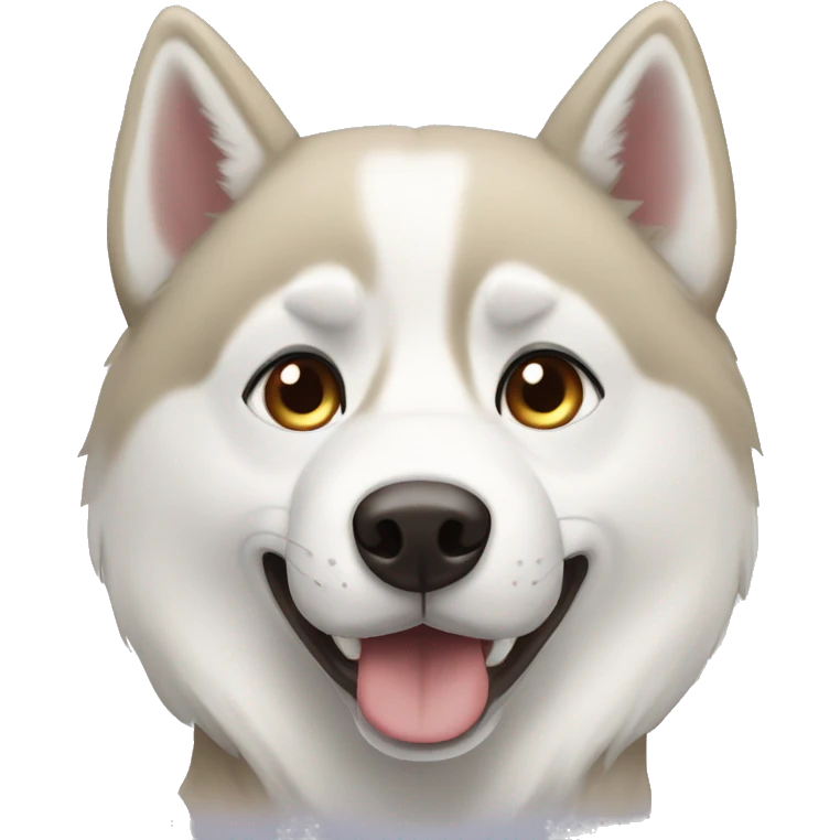 white blonde husky with brown eyes emoji