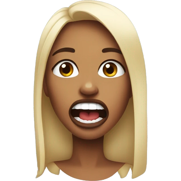 She bites her lips emoji