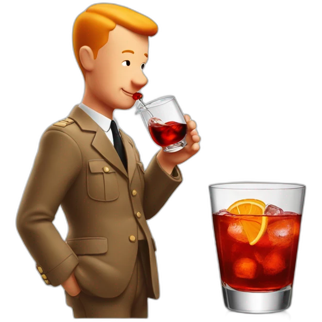 tintin drinking negroni emoji