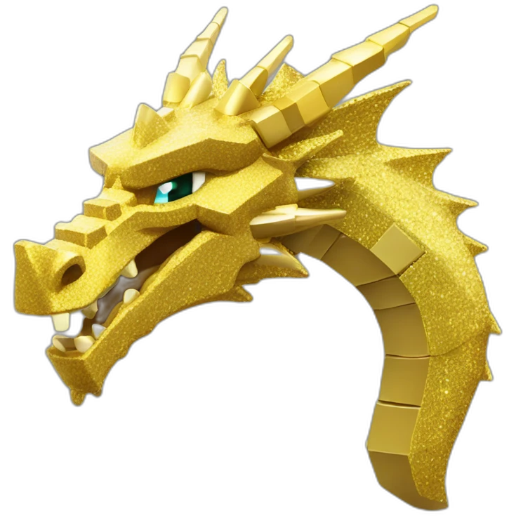 Minecraft Glitter Gold Dragon Head With Diamond Horn emoji