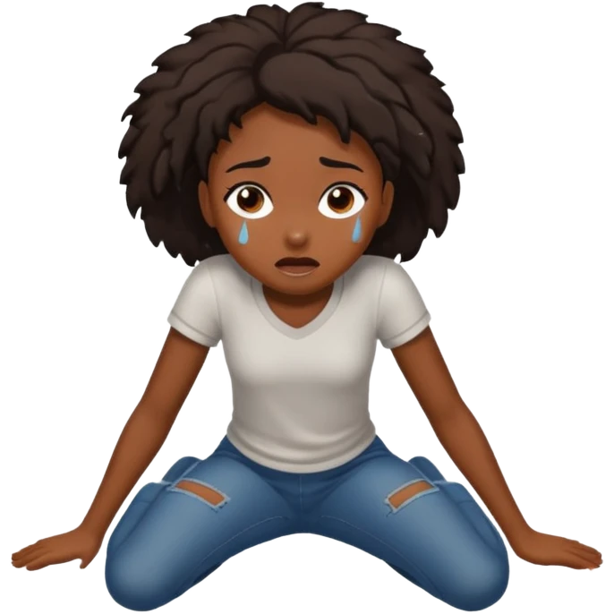 Black girl Falling to the floor hurt emoji