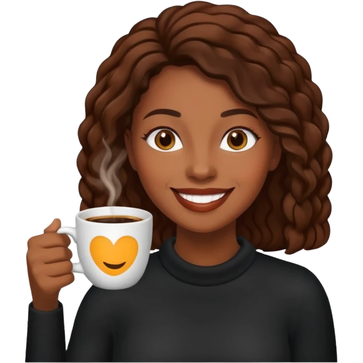 Black woman drinking coffee  emoji