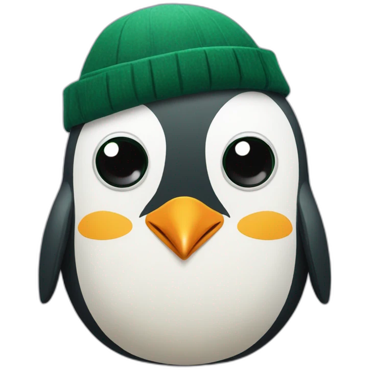 penguin wearing a dark green scottish bunnet emoji