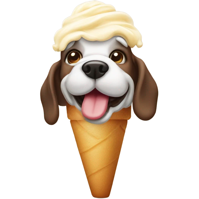 Cane bassotto che mangia gelato emoji