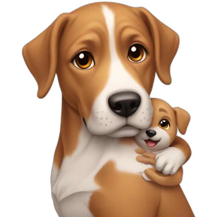 dog with a baby child emoji