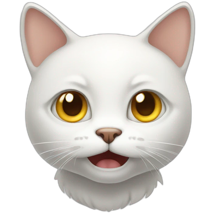white scared cat emoji