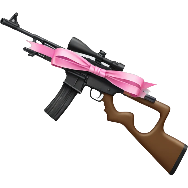 rifle with a pink bow emoji