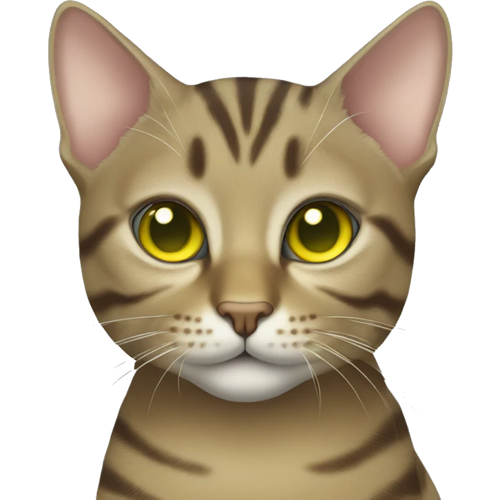 Tabby cat with greenish yellow eyes emoji