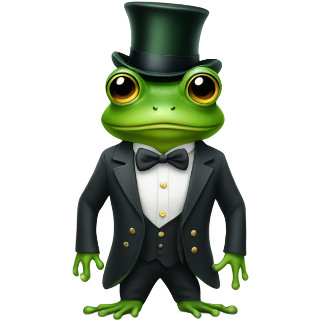 Frog with top hat  emoji