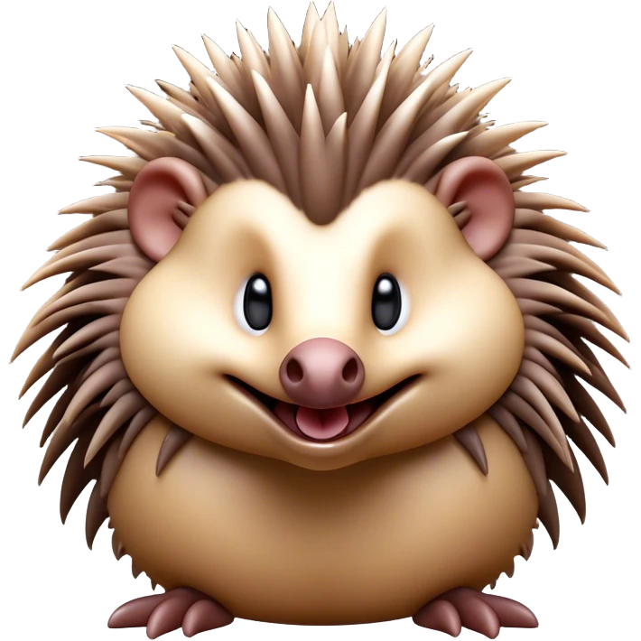 Cinematic Comical Echidna Portrait Emoji, Head tilted dramatically with an exaggeratedly amused expression, featuring a quirky, spiky fur with a scrunched-up face and wide, expressive eyes full of playful disbelief, Simplified yet hilariously expressive features, highly detailed, glowing with a slightly sassy glow, high shine, dramatic yet playful, stylized with an air of cheeky mischief, bright and endearing, soft glowing outline, capturing the essence of a spirited and over‐the‐top echidna, so meme‐worthy it feels like it could prick its way into internet fame instantly! emoji
