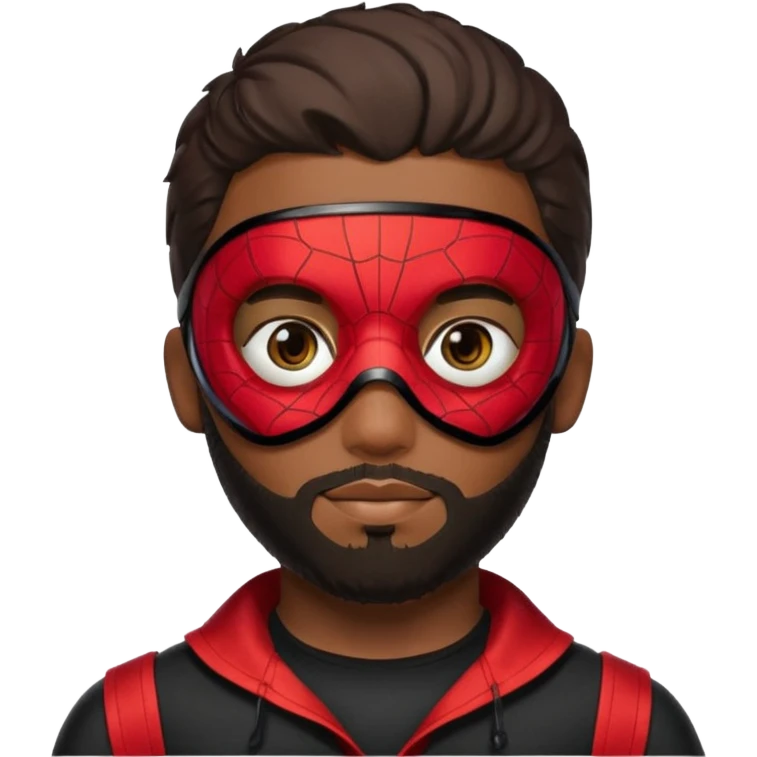 Miles Morales with beard, eye mask, low fade hair cut emoji