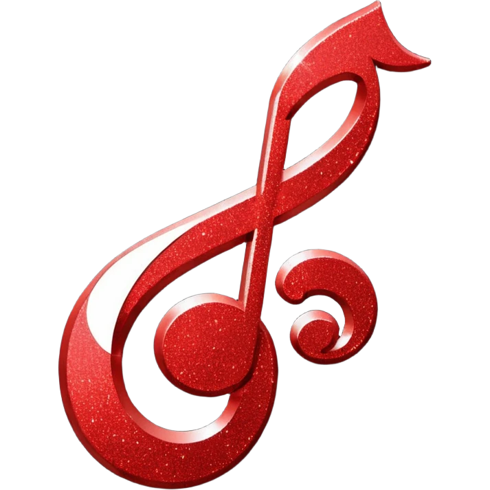 red glitter music note emoji