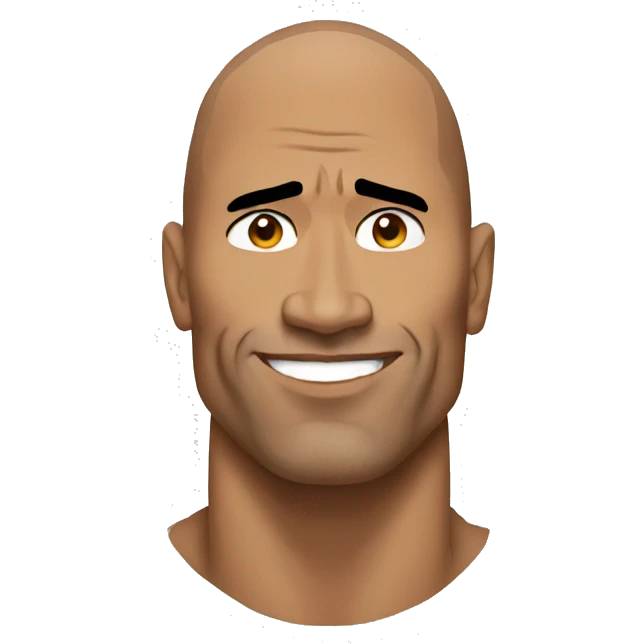 The rock with one eyebrow up emoji