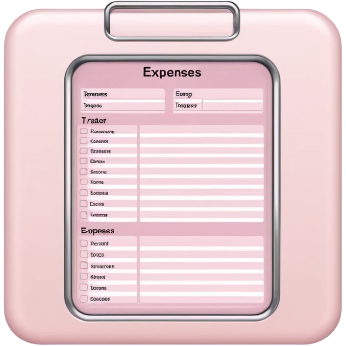 Light Pale Pink household Expenses tracker Documents emoji
