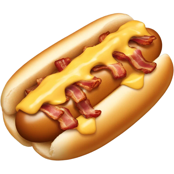 a hot dog with cheese and bacon bits  emoji
