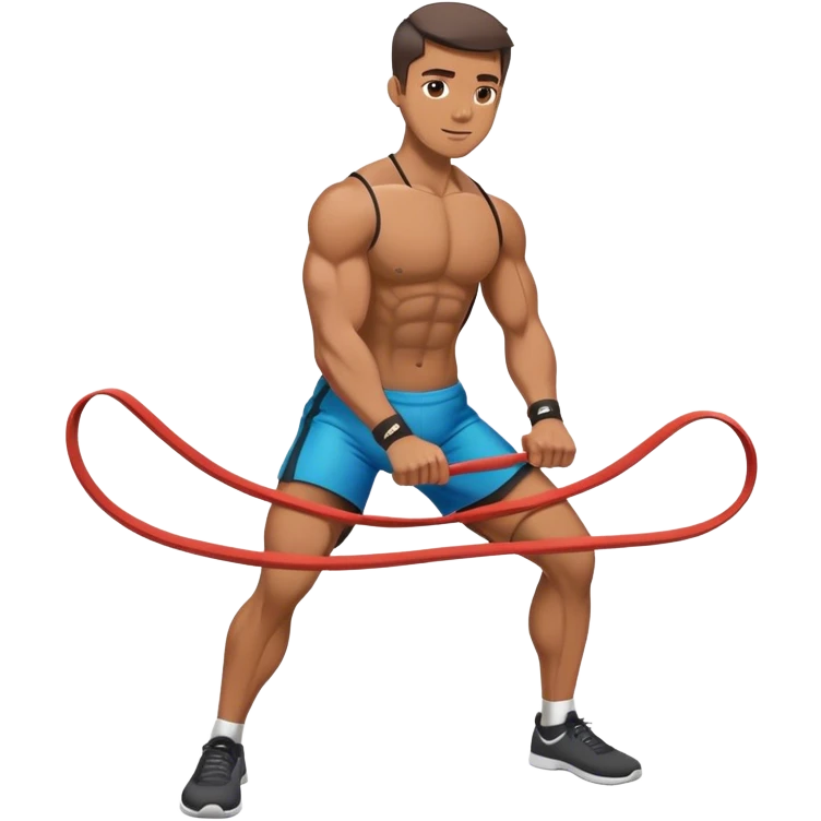 guy resistance band exercise emoji