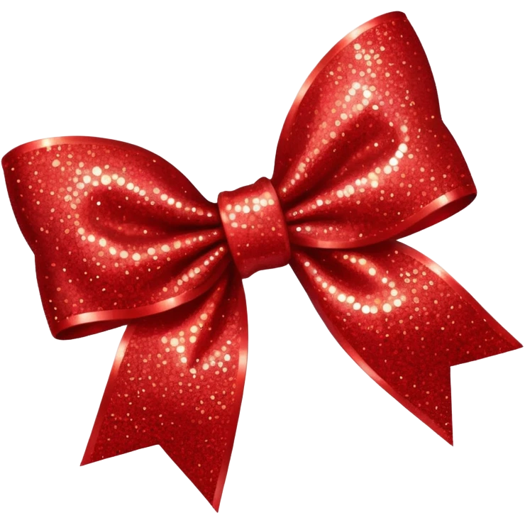 red glitter bow emoji