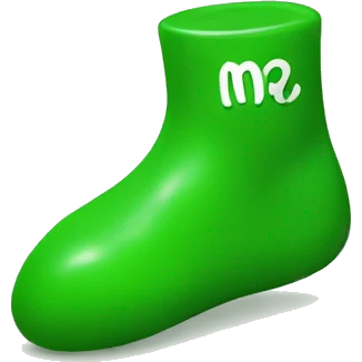 Green m and m foot emoji