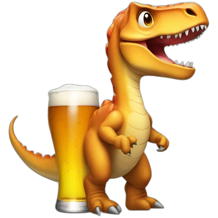 dinosaur drink beer emoji