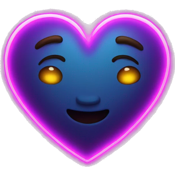 neon glowing heart emoji