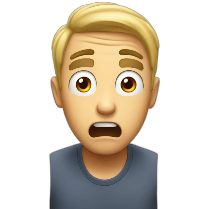 Cartoon man shocked emoji