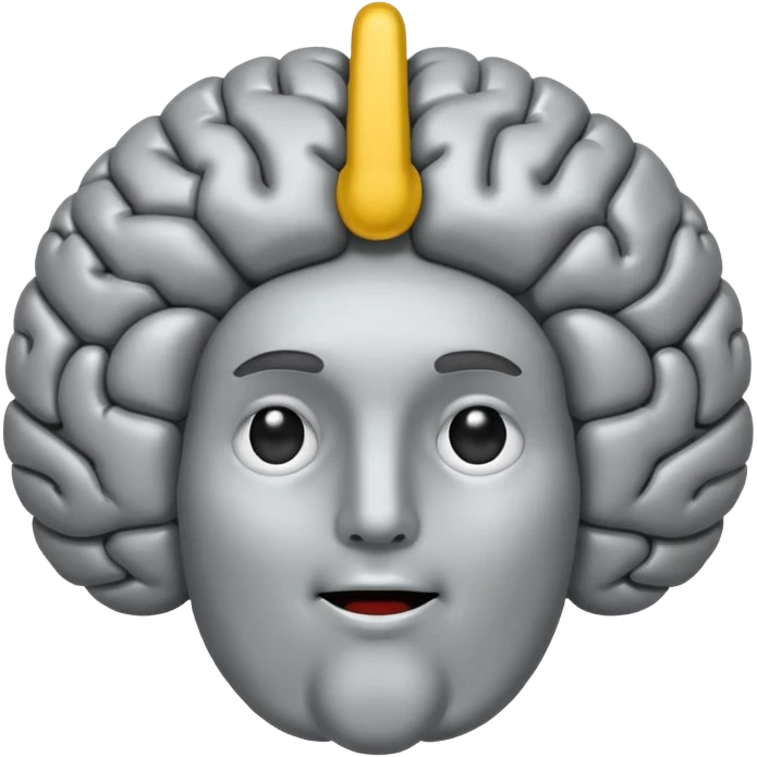 Brain flashing a peace sign emoji