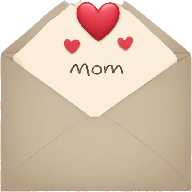 postcard with heart for mom  emoji