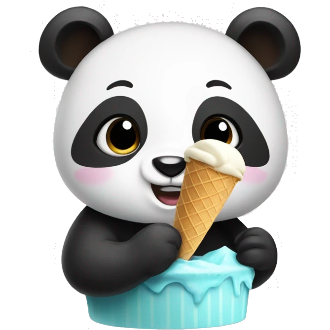 Panda eating ice cream emoji