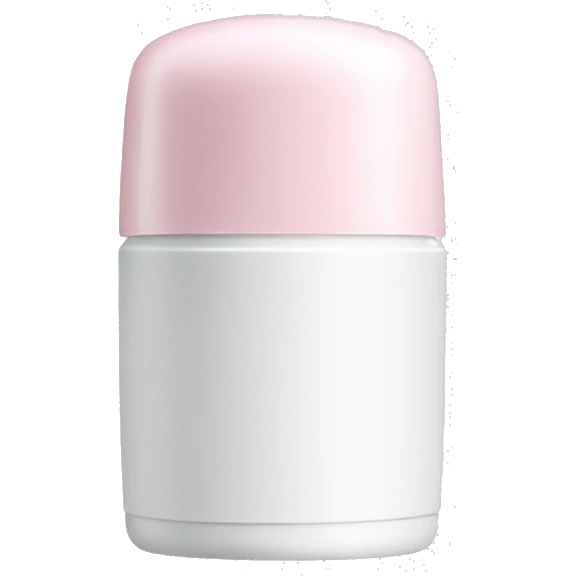 light pink roll-on deodorant with a white cap emoji