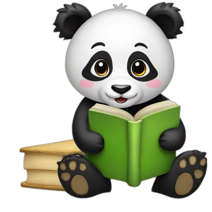 panda with bamboo and book emoji