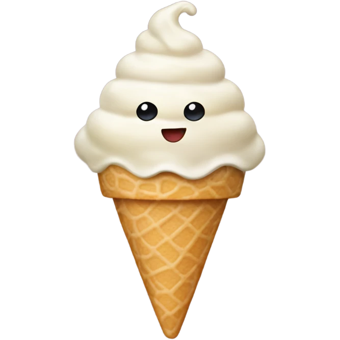 ice cream vanilla with topping bobba emoji