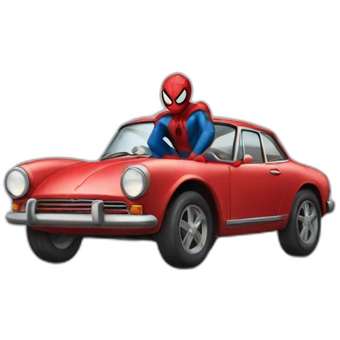 Spider-Man with car emoji