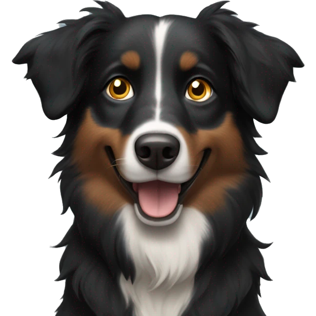 Small black australian shepherd dog casting spell  emoji
