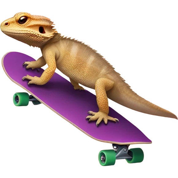 Bearded dragon riding a skateboard  emoji